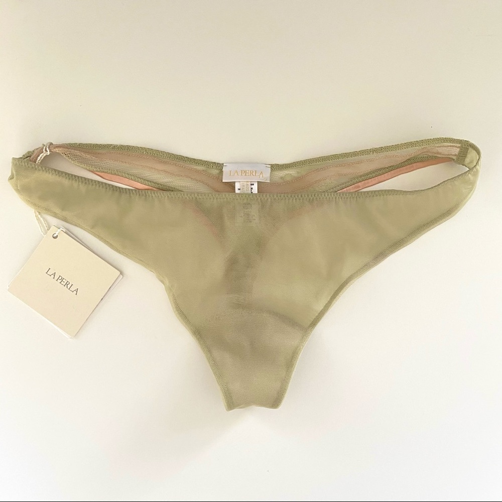 La Perla NWT green and pink thong panties small